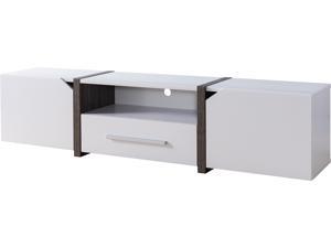 Furniture of America Diego 81.5-Inch Wood TV Stand in Black and White