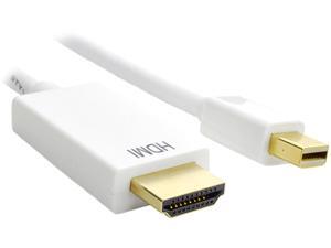 DAT 5693D 6 ft. Mini Display Port to HDMI Cable - White Male to Male DAT 5693D 6 ft. Mini Display Port to HDMI Cable - White Male to Male