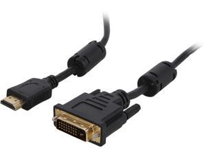 Rosewill EA-HD2DVI-3-BK 3 ft. Black HDMI A Male to DVI-D (24+1) Male 30AWG High Speed HDMI to DVI-D Adapter Cable w/ Ferrite Cores Male to Male Rosewill EA-HD2DVI-3-BK 3 ft. Black HDMI A Male to DVI-D (24+1) Male 30AWG High Speed HDMI to DVI-D Adapter Cable w/ Ferrite Cores Male to Male