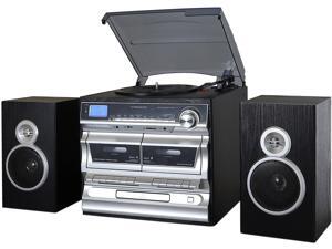 Trexonic TRX-11BS 3-Speed Turntable With CD Player, Double Cassette Player, Bluetooth, FM Trexonic TRX-11BS 3-Speed Turntable With CD Player, Double Cassette Player, Bluetooth, FM