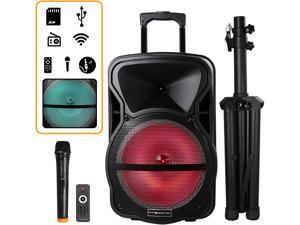 Trexonic TRX-12D Combination 12 Inch Bluetooth Portable Speaker and Tripod Stand with Reactive Lights Trexonic TRX-12D Combination 12 Inch Bluetooth Portable Speaker and Tripod Stand with Reactive Lights