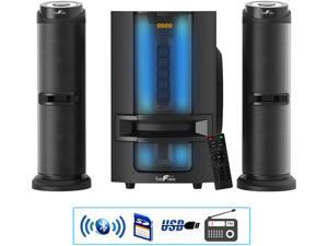 BeFree Sound BFS-849HC 2.1 CH 2.1 Channel Multimedia Wired Speaker Shelf System with Sound Reactive LED lights and USB Input System BeFree Sound BFS-849HC 2.1 CH 2.1 Channel Multimedia Wired Speaker Shelf System with Sound Reactive LED lights and USB Input System