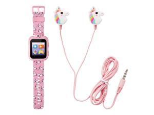 iTOUCH Playzoom Kids Smartwatch  Earbuds Set  Video Camera Selfies STEM Learning Educational Fun Games  MP3 Music Player Audio Books  Pink Unicorn