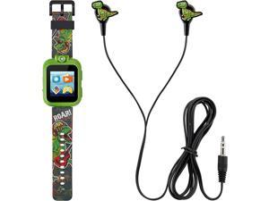 iTOUCH Playzoom Kids Smartwatch  Earbuds Set  Video Camera Selfies STEM Learning Educational Fun Games  MP3 Music Player Audio Books  Green Dinosaur