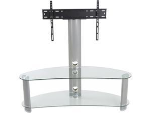 AVF FSL1200CURCS-A 32 - 65" Silver Effect / Clear Glass Curved Pedestal TV Stand AVF FSL1200CURCS-A 32 - 65" Silver Effect / Clear Glass Curved Pedestal TV Stand