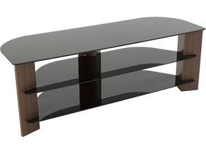 AVF FS1300VARWB-A Up to 65" Walnut / Black Glass Reflections - Varano Corner TV Stand