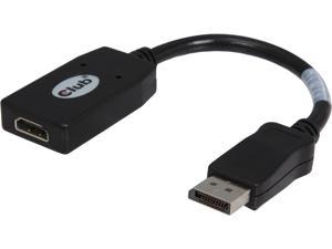 Club3D CAC-1001 Black DisplayPort to HDMI DisplayPort to HDMI Adapter Cable Male to Female