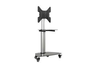 Tripp Lite Premier Rolling TV Cart for 32” to 55” Displays, Black Glass Base and Shelf, Locking Casters DMCS3255SG62