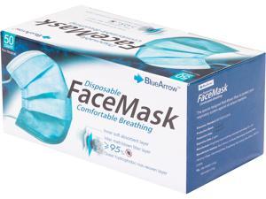 Blue Arrow Disposable Face Mask in Black Color, Size: 6.10" x 4.13", 50 pcs per Box Blue Arrow Disposable Face Mask in Black Color, Size: 6.10" x 4.13", 50 pcs per Box