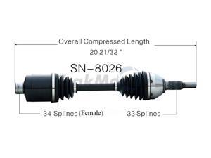 TRAKMOTIVE SN-8026 CV Axle Shaft TRAKMOTIVE SN-8026 CV Axle Shaft