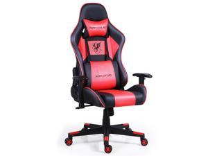 Nokaxus Gaming Chair Office Chair Adjustable Massage Lumbar Cushion Swivel Rocker Recliner Leather Ergonomic Computer Desk Chair with Retractable Arms Nokaxus Gaming Chair Office Chair Adjustable Massage Lumbar Cushion Swivel Rocker Recliner Leather Ergonomic Computer Desk Chair with Retractable Arms