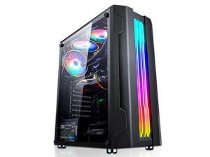 EVESKY ATX Mid-Range Gaming PC Computer Case With 6 RGB LED Fan Positons, Tempered Glass Game Chassis, Computer Tower Cabinet Shell, Digital-RGB Lighting, ATX/Micro-ATX/mini-ITX EVESKY ATX Mid-Range Gaming PC Computer Case With 6 RGB LED Fan Positons, Tempered Glass Game Chassis, Computer Tower Cabinet Shell, Digital-RGB Lighting, ATX/Micro-ATX/mini-ITX