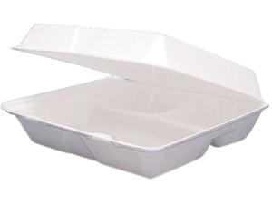 Dart 95HT3 Triple-compartment Foam Container, Food Container - Foam - Food Container - White - 100 / Carton Dart 95HT3 Triple-compartment Foam Container, Food Container - Foam - Food Container - White - 100 / Carton