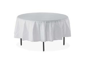 Table Set Round Table Cover, Plastic, 84" Diameter, White, 6/Pack Table Set Round Table Cover, Plastic, 84" Diameter, White, 6/Pack