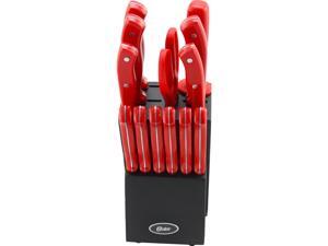 Oster 81011.14 Evansville 14 Piece Stainless Steel Cutlery Brown Set, Red Handles Oster 81011.14 Evansville 14 Piece Stainless Steel Cutlery Brown Set, Red Handles