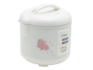 Tiger 5.5 Cups Electric Rice Cooker and Warmer with Steam Basket, White  JAZ-A10U 