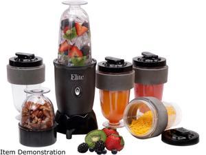 Elite Cuisine EPB-1800 17 Piece Personal Drink Blender with 4 x 16oz. Travel Cups