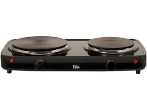 Elite Cuisine EDB-302BF by Maxi-Matic Electric Double Buffet Burner with Dual Temperature Control, Black Elite Cuisine EDB-302BF by Maxi-Matic Electric Double Buffet Burner with Dual Temperature Control, Black