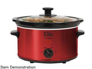 Elite Gourmet MST-275XR 2 Qt. Slow Cooker, Red Elite Gourmet MST-275XR 2 Qt. Slow Cooker, Red