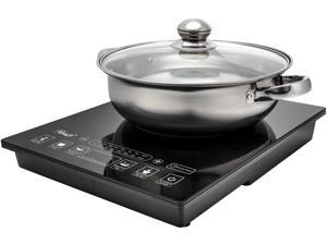 Rosewill Induction Cooker 1800-Watt, 5 Pre-Programmed Induction Cooktop, Electric Burner with Stainless Steel Pot 10