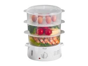 ROSEWILL 4 in 1 Electric Food Steamer, Steamer, Baby food maker, Rice cooker and Sterilizer, 800W turbo steam fast heating, 3 Tier stackable baskets,9.5Qt