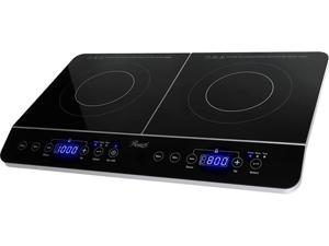 Rosewill Dual Induction Cooktop Burner, 1800W Double Electric Stove Tops, Digital Touch Sensor Panels for Independent Settings, Timer, Auto Shut-Off, Child Safety Lock, Energy & Time Saving