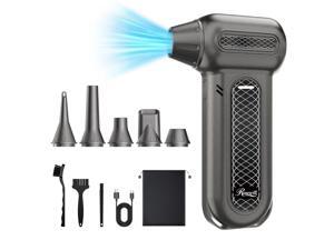 Rosewill Electric Air Duster - 130,000 RPM Super Power Cordless Compressed with Turbo Mode, 4-Gear Adjustable Mini Blower with Fast Charging, Inflation and Suction, Dust Blower for Computer, Keyboard