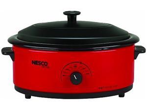 NESCO 4816-12 6 Qt. Roaster with Porcelain Cookwell, Red NESCO 4816-12 6 Qt. Roaster with Porcelain Cookwell, Red