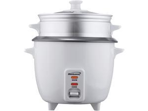 Brentwood TS-600S 5-Cup Uncooked /10-Cup Cooked Rice Cooker and Food Steamer, White