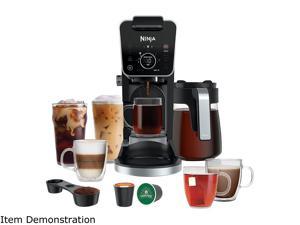 Ninja CFP301 DualBrew Pro Specialty 12-Cup Drip Maker with Glass Carafe, Single-Serve for Coffee Pods or Grounds, with 4 Brew Styles, Frother & Separate Hot Water System, Black