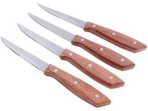 Gibson Home 107195.04 Seward 4-Piece Steak Knives Set With Brown Handle