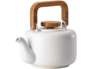 BONJOUR 47469 Matte White Ceramic Coffee and Tea 8-Cup Ceramic Teapot with Infuser, Matte White BONJOUR 47469 Matte White Ceramic Coffee and Tea 8-Cup Ceramic Teapot with Infuser, Matte White