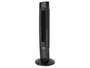 LASKO Wind Tower 36 Oscillating Black Tower Fan with Timer Nighttime Mode and Remote Control