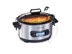 Hamilton Beach Programmable Slow Cooker, 6 Quart Capacity, Stovetop-Safe  Sear and Cook Crock, Silver, 33662 