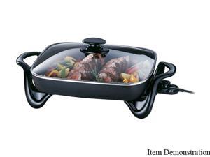 Presto 1500W Kitchen Cooking Electric Skillet 16 Inch Non Stick with Glass  Lid