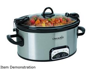 CROCK-POT SCCPVL605-S-A Stainless Steel 6 Qt. 6-Quart Programmable Cook and Carry Oval Slow Cooker CROCK-POT SCCPVL605-S-A Stainless Steel 6 Qt. 6-Quart Programmable Cook and Carry Oval Slow Cooker