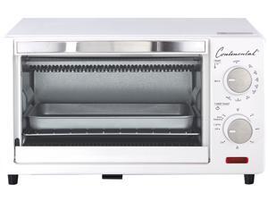 Continental Electrics 4-Slice Toaster Oven & Broiler, White CE-TO101 Continental Electrics 4-Slice Toaster Oven & Broiler, White CE-TO101