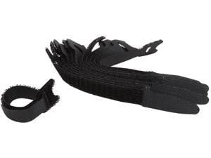 C2G 29858 12pk 6in Hook-and-Loop Cable Management Straps - Black