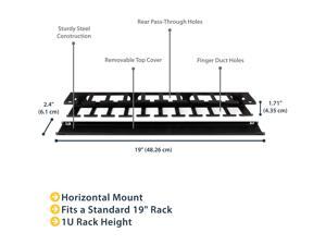 StarTech.com 1U Horizontal Finger Duct Rack Cable Management Panel with Cover StarTech.com 1U Horizontal Finger Duct Rack Cable Management Panel with Cover