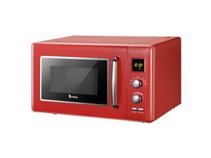 Red 23L / 0.9cuft Retro Microwave oven With Display / Silver Handle Red 23L / 0.9cuft Retro Microwave oven With Display / Silver Handle