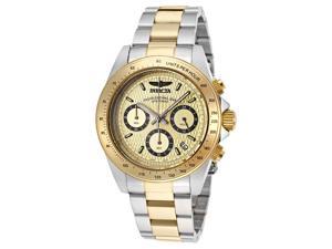 Invicta Men's Speedway Chronograph Gold Tone Textured Dial Stainless Steel & 18K