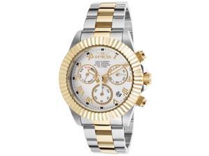 Invicta 16439 Men's Pro Diver Chrono White Dial Silver-Tone And Gold 18K Stainless Steel Bracelet Watch