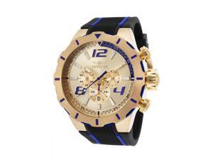 Invicta 20107 Men's S1 Rally Chrono Black Polyurethane Gold-Tone Dial Blue Accents Watch