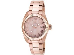Women's Angel Rose 18K Gold Plated SS Pink Oyster Dial