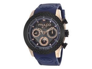 Mulco Mw51962445 Women's Nuit Mia Multi-Function Blue Silicone Black Dial Rose-Tone Ss Watch