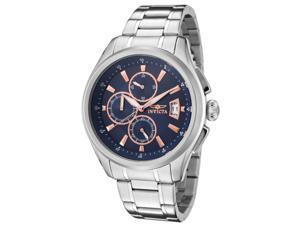 Invicta 1482 Men's Specialty Chrono Stainless Steel Blue Dial Rose-Tone Accents Watch