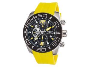 Invicta 22808 Men's Pro Diver Chronograph Yellow Silicone Black Dial & Bezel Ss Watch