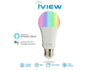 IVIEW-ISB600 Smart WiFi LED Light Bulb, Multi-color, Dimmible, No Hub Required