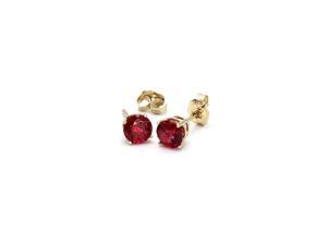 2.00ctw Lab Created Ruby Stud Earrings Set In Solid 14kt Yellow Gold 2.00ctw Lab Created Ruby Stud Earrings Set In Solid 14kt Yellow Gold