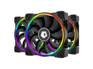 ID-COOLING ZF-12025-RGB-TRIO 120mm PC Case Fan 5V 3-PIN Addressable RGB Fans MB Sync Cable Management Internal Fans for CPU Cooler/Radiator/PC Chassis (Remote Control Included)